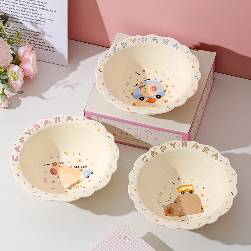 陶瓷餐盘简约帽碗水果盘高颜值沙拉碗可爱甜品碗家用汤碗泡面碗