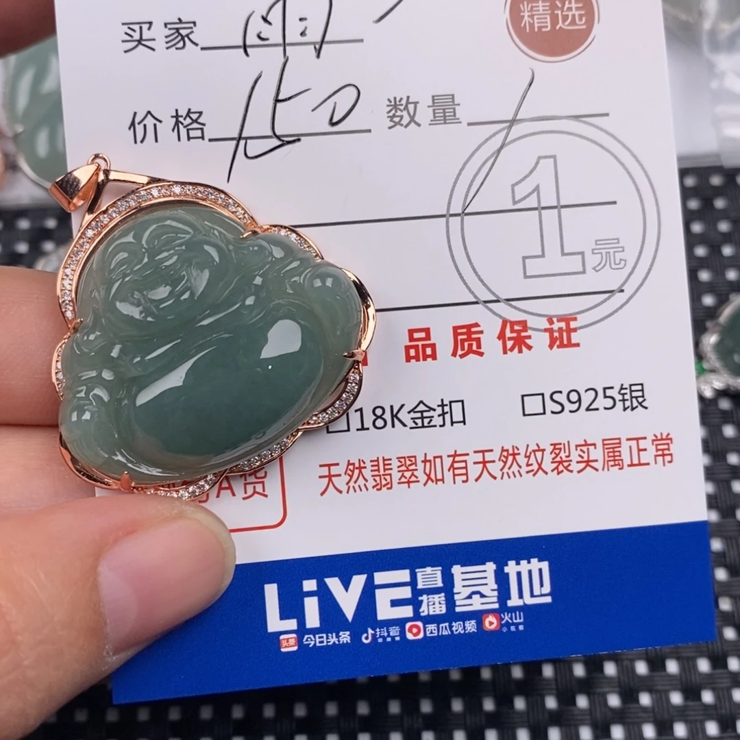 飘***！翡翠银S925镶嵌颈饰
