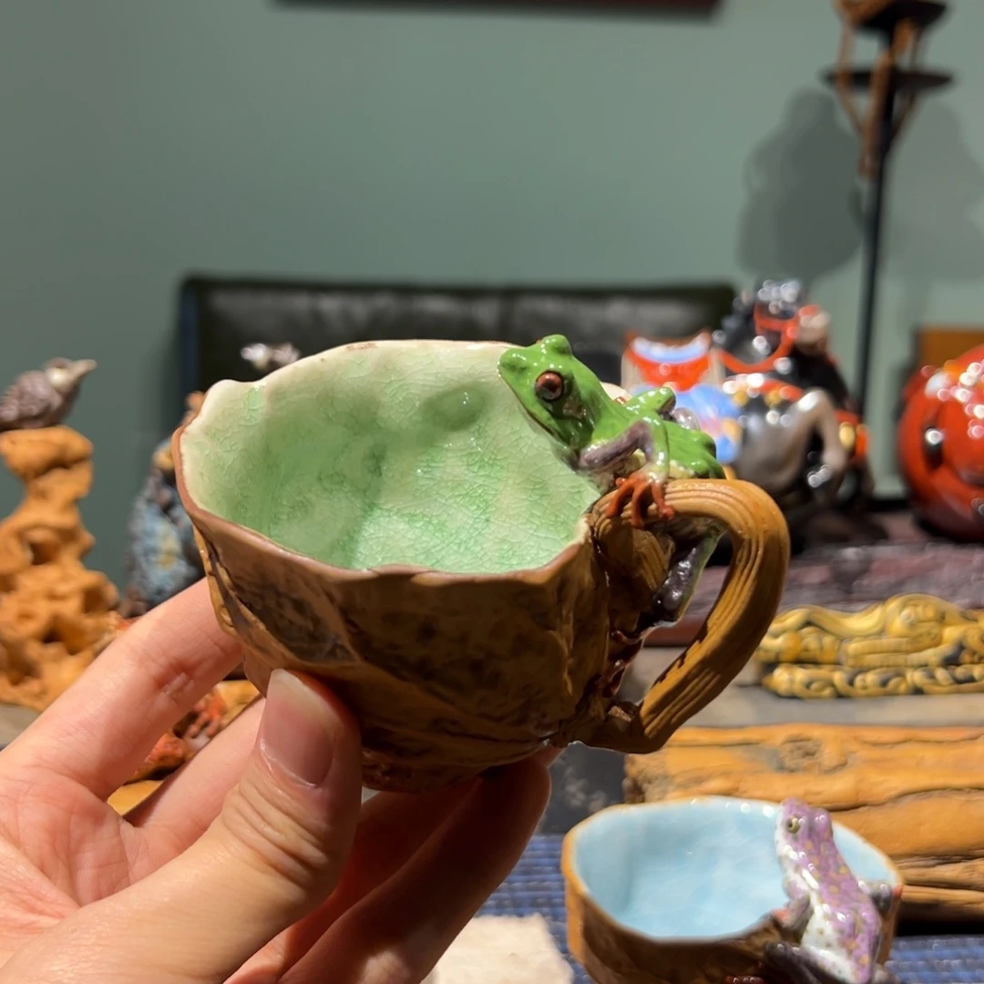 青蛙杯一物一件纯手工