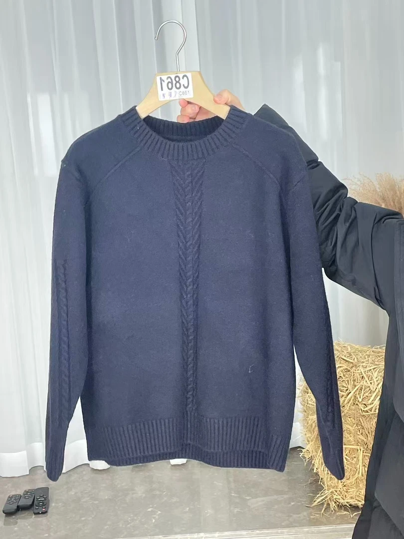 C861【下单无需备注均码】休闲接圆领厚款高领秋季毛针织衫