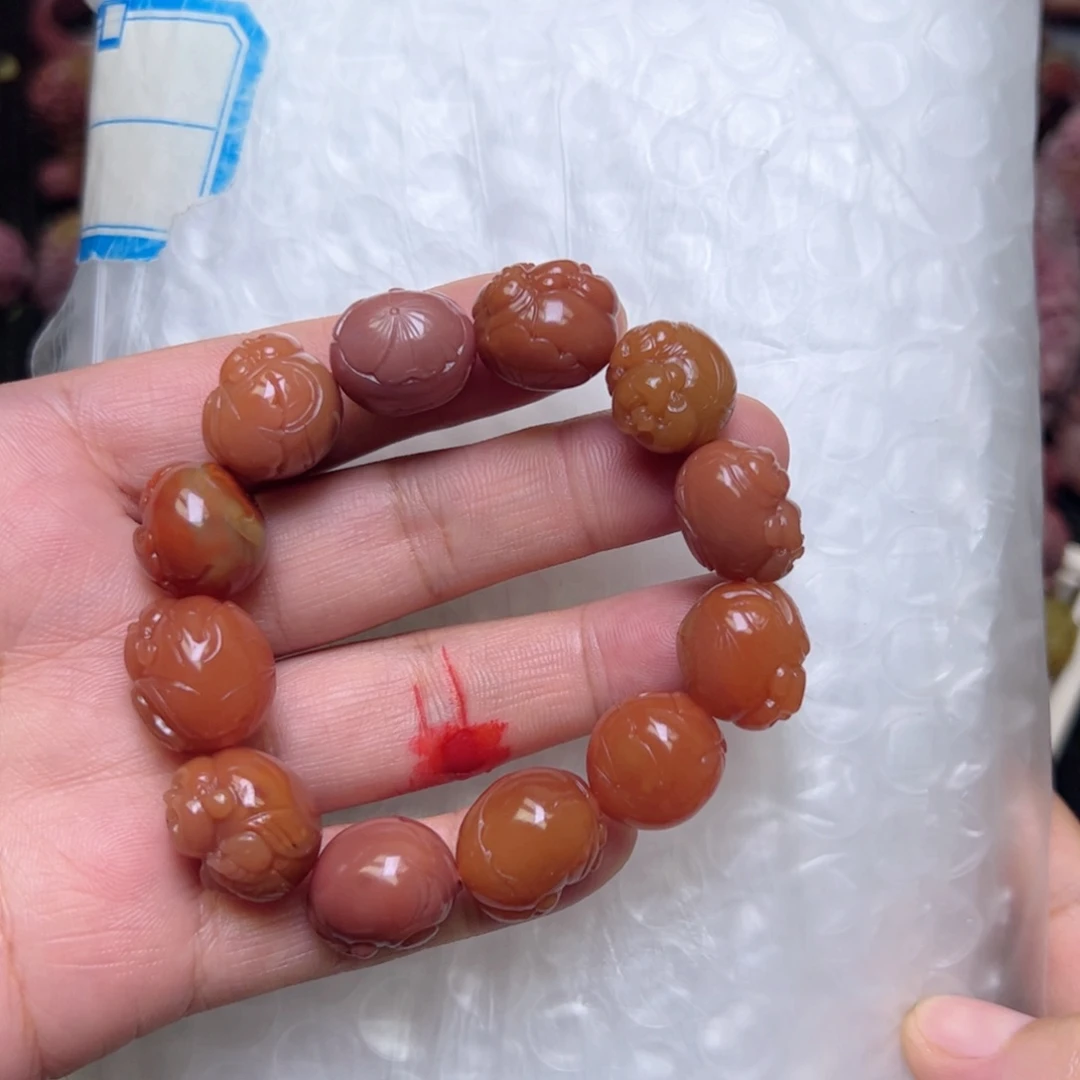 玛瑙/玉髓手串未镶嵌红**道