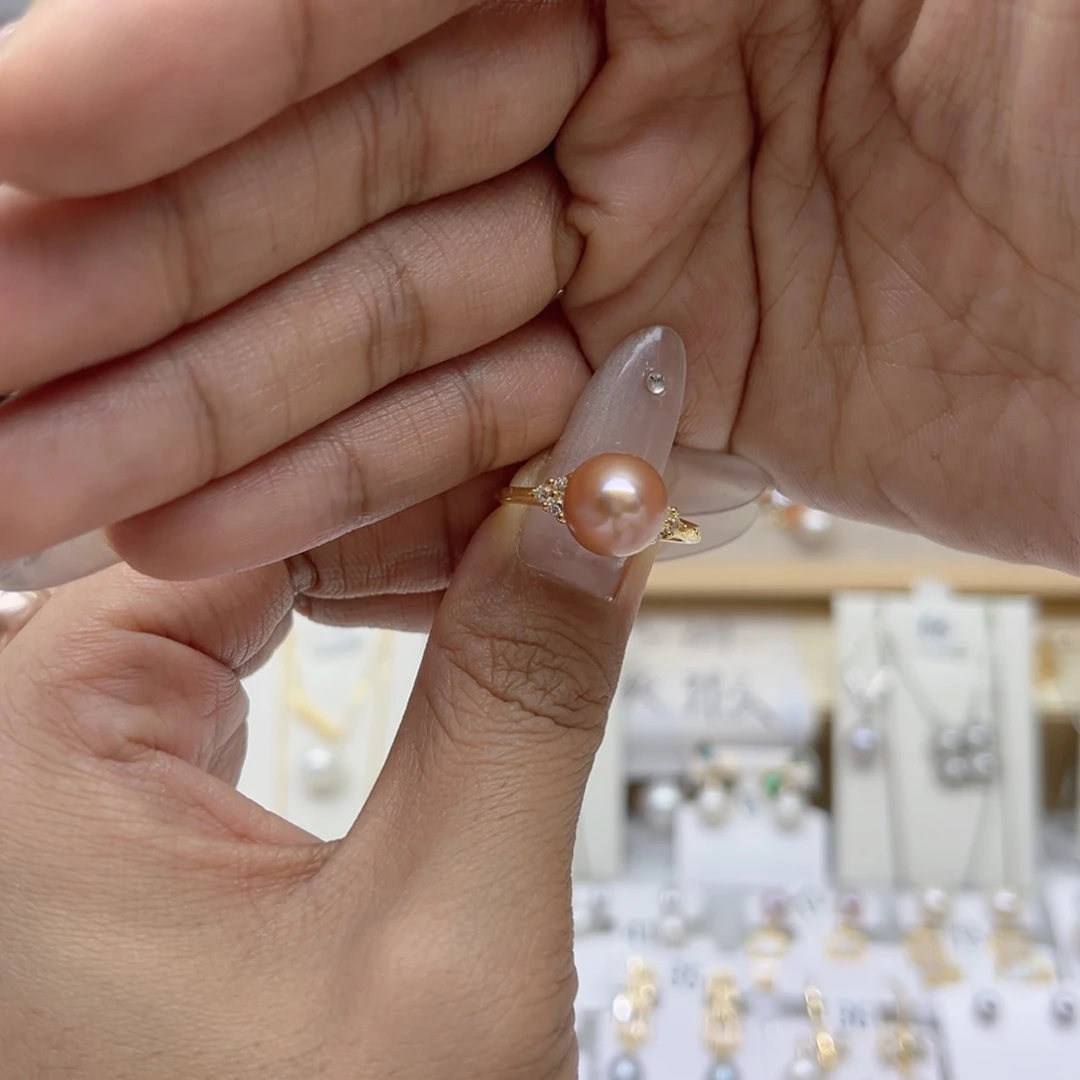 猫****戒指合金淡水珍珠