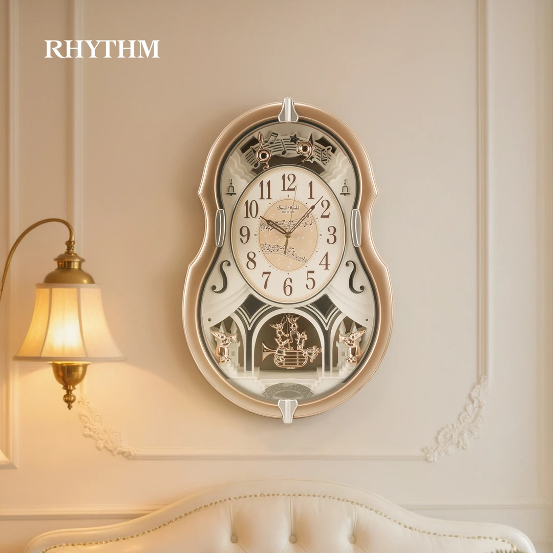 丽声静音光控报时梦幻轻奢挂钟客厅别墅时尚装饰家用挂钟个性