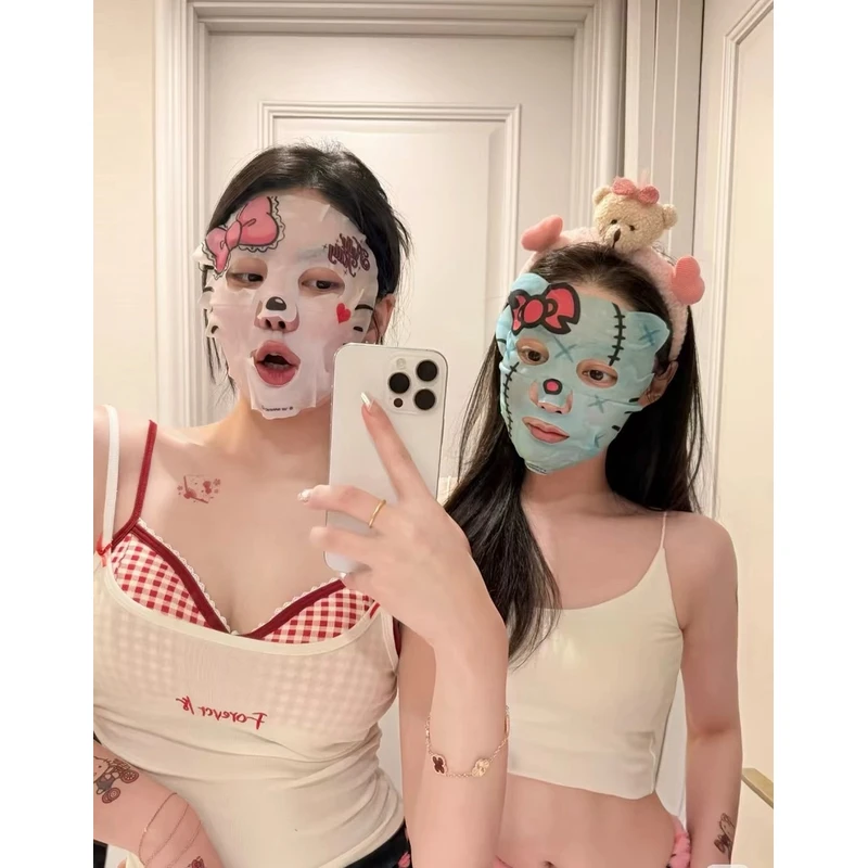 hello kitty卡通动物面膜凯蒂猫山茶花保湿补水滋润水光嫩肤面膜