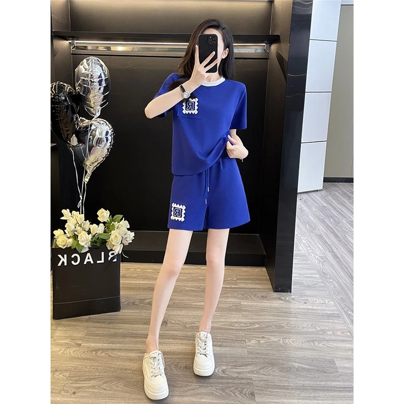 2025夏季新款休闲运动套装女洋气减龄薄款时尚短袖t恤短裤两件套