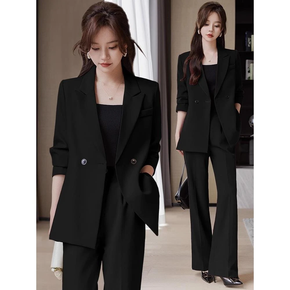 黑色西装洋气女职场高级感2025新款气质女士职业装正装外套工作服