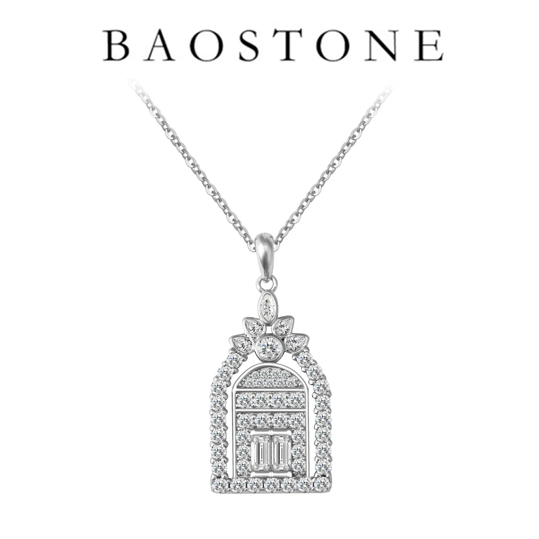 BAOSTONE 坠链均925银合成锆石 【Hw幸福之门项链】礼物送女生 t532
