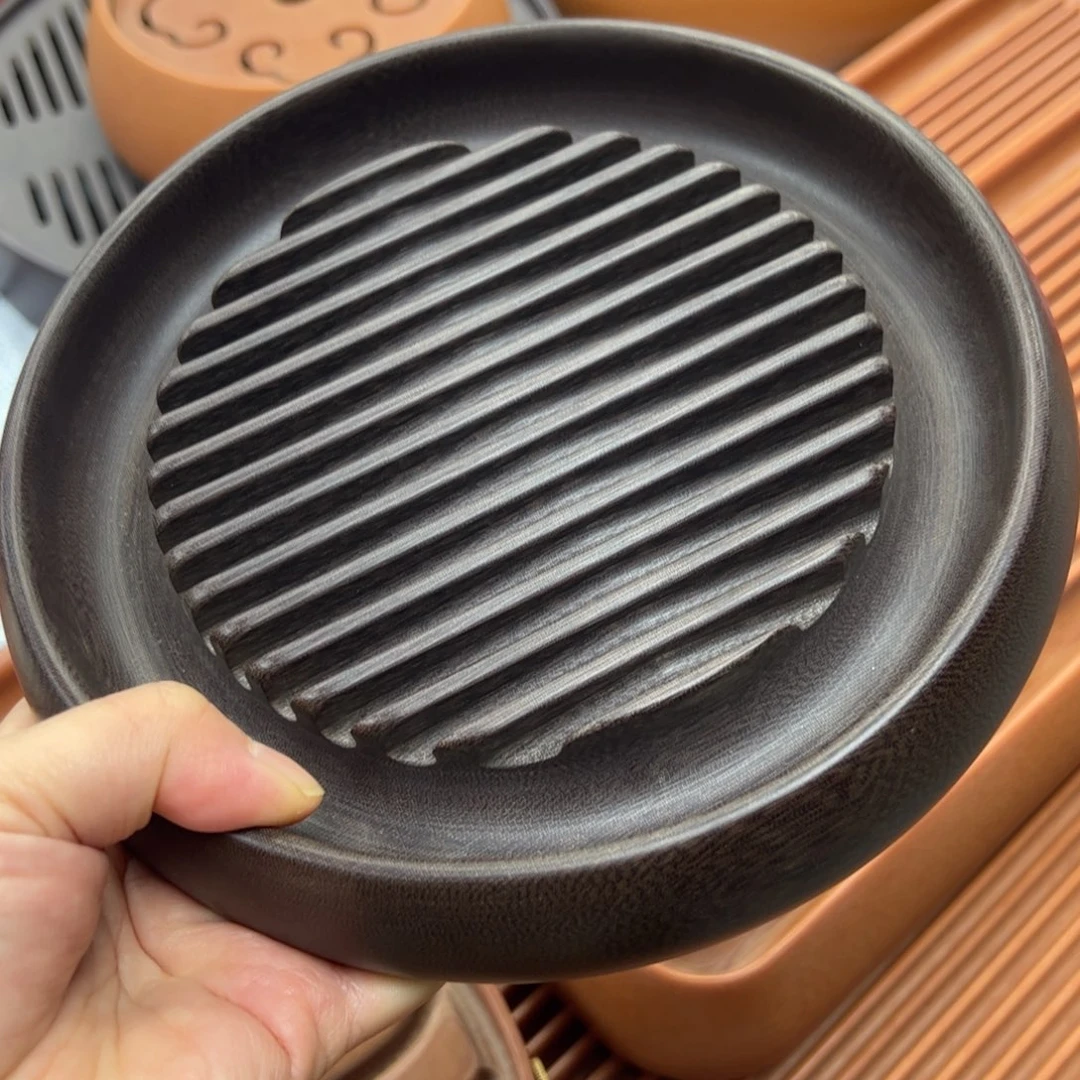 *****紫檀色干泡19×19×3素盘精工纯打磨无油无漆无蜡