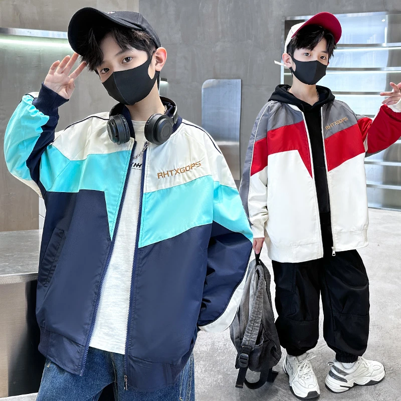 男夏季普通外套帅气男童加厚外套秋装童装韩版男童风衣中大童