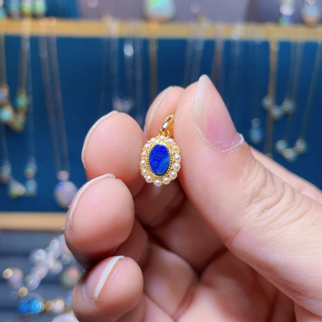 欧泊吊坠）银S925镶嵌短****人