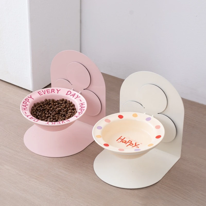 陶瓷高脚碗猫碗可拆宠物猫咪碗小型猫狗碗护颈椎防打翻猫粮碗饮水