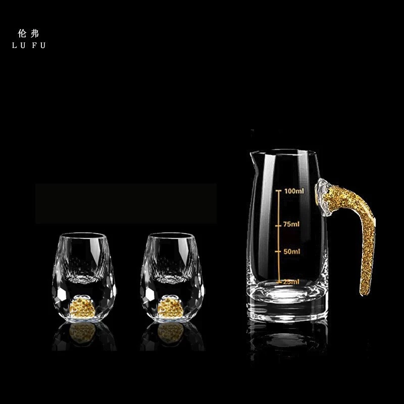 当代 金箔分酒器一壶二杯