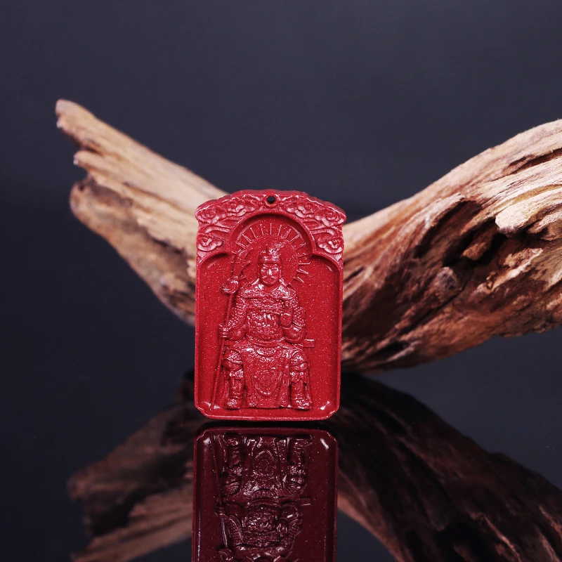 含辰砂工艺品朱砂文哲大将军吊坠-多样性发其一