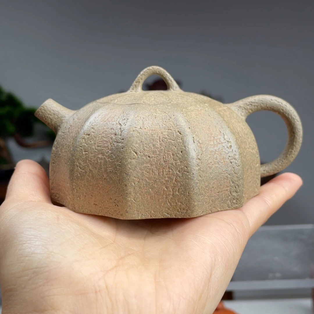【闪购商品】紫砂茶壶d***o降坡泥十二棱秦权容量200cc