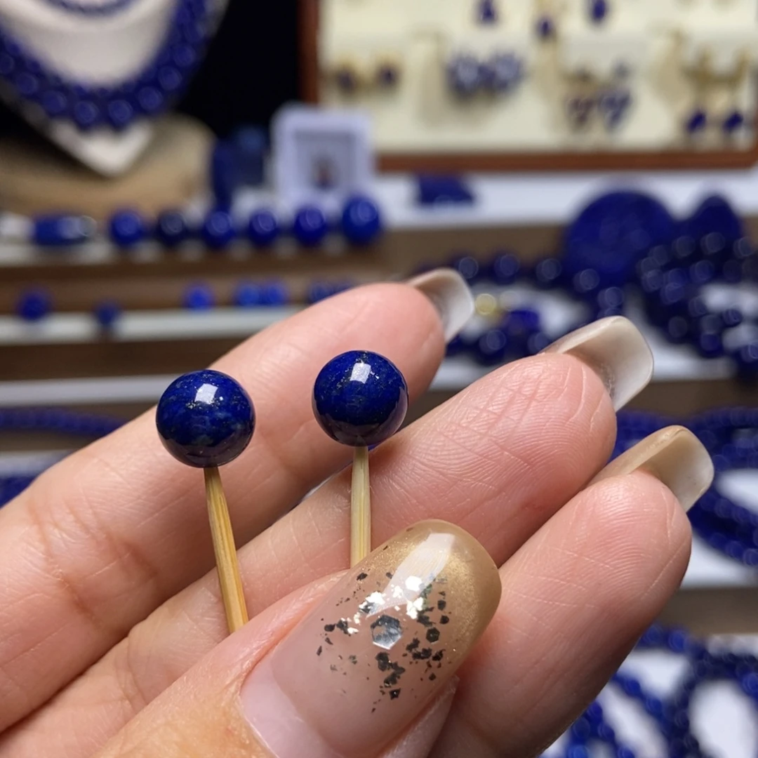 忘***井青金石未镶嵌8mm+对珠