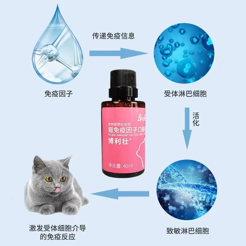 博莱得利猫用免疫因子口服液提升免疫增强抵抗线下同款营养补充剂