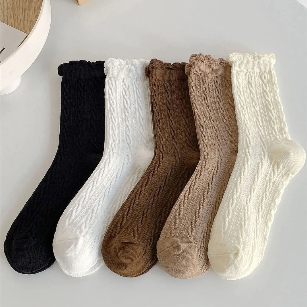 百搭新款袜子纯色单色袜子
