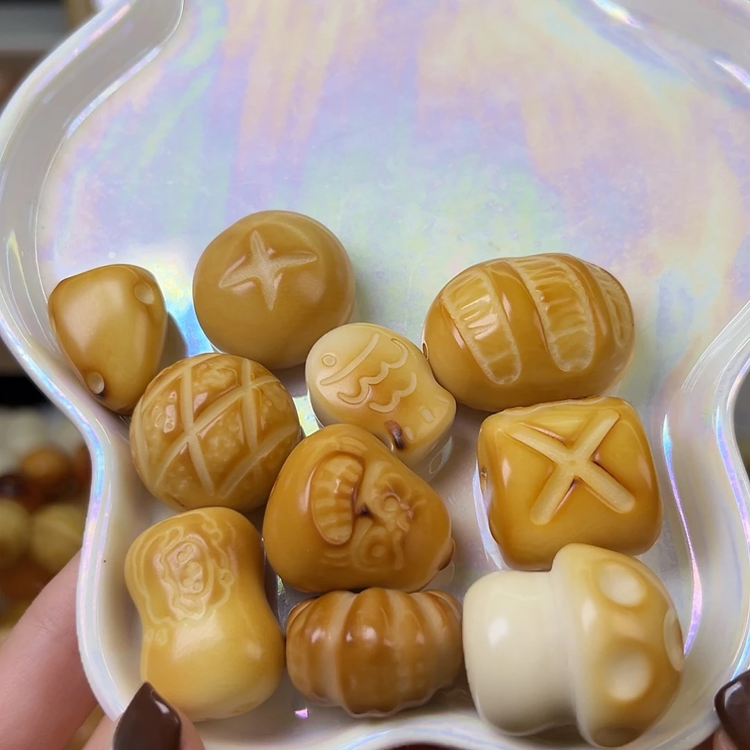 菩提根/象牙果手串微瑕炭烤衣食无忧混10颗