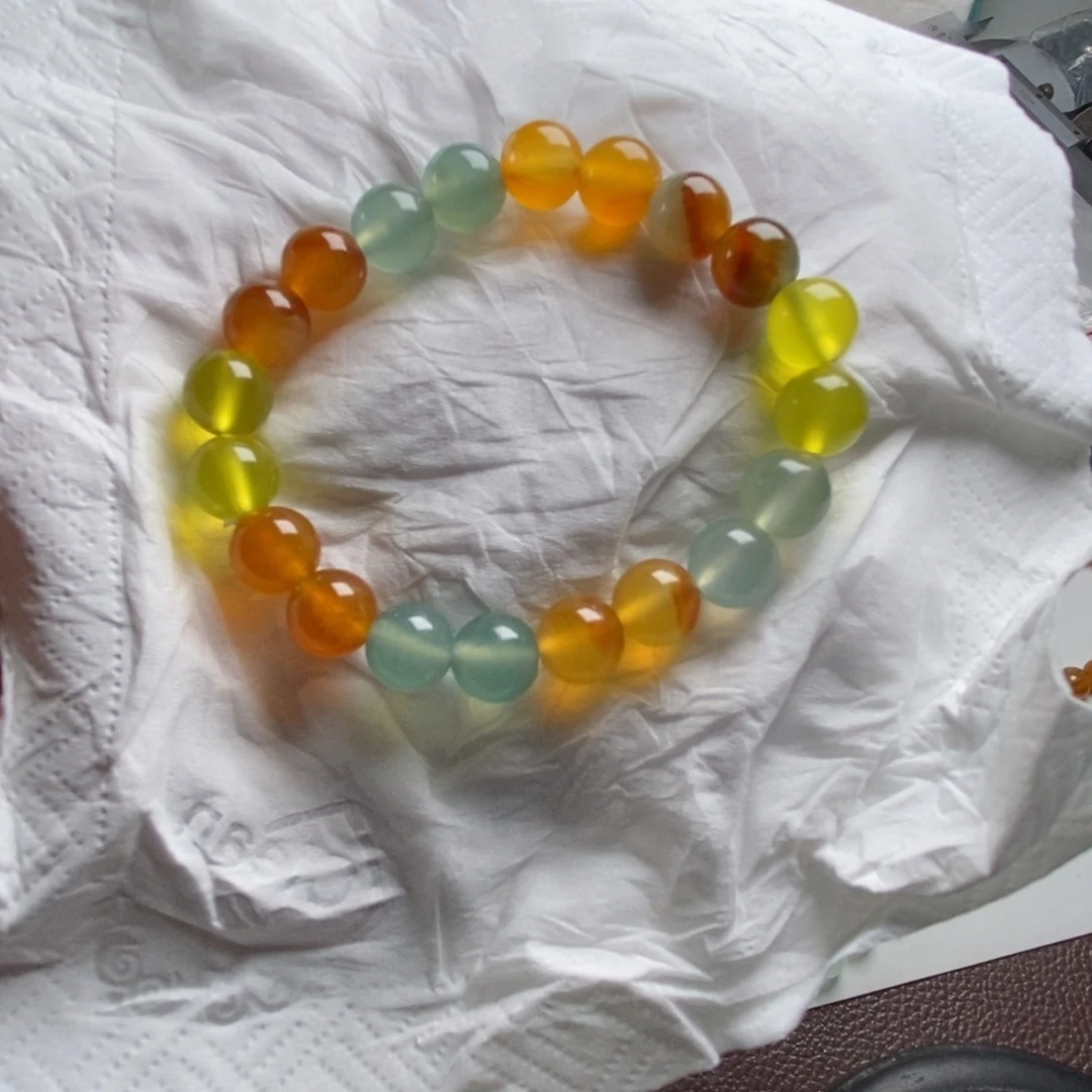 蛇纹石玉未镶嵌手链无科技花玉多宝卡10