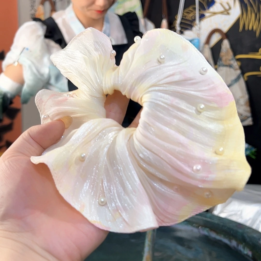125精品百褶裙珍珠发圈手作饰品