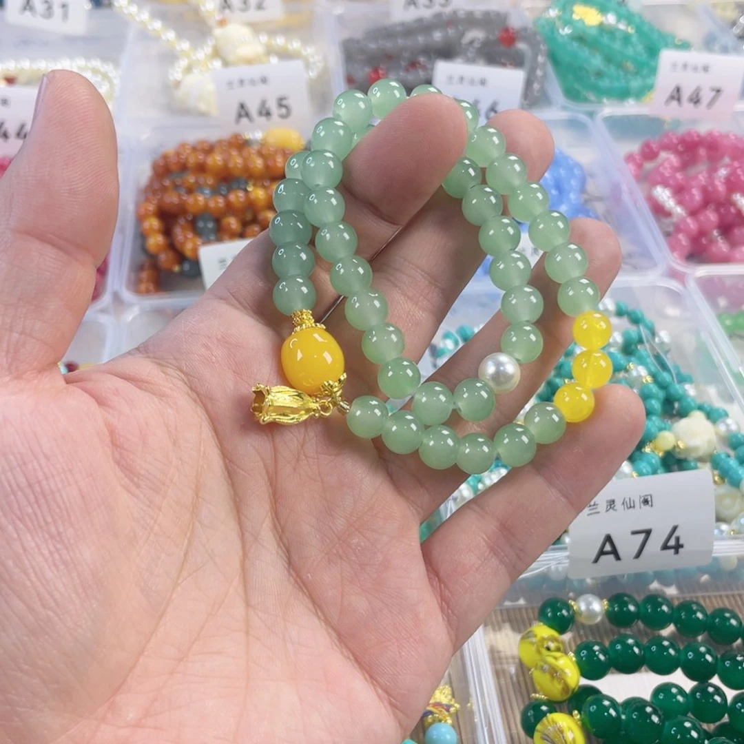 檀香紫檀（小叶紫檀）手串银S925镀金镶嵌