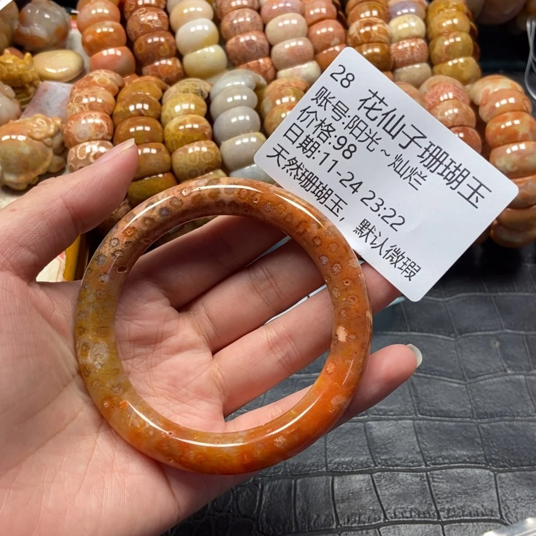 阳***烂硅化珊瑚（珊瑚玉）未镶嵌珠宝半成品28