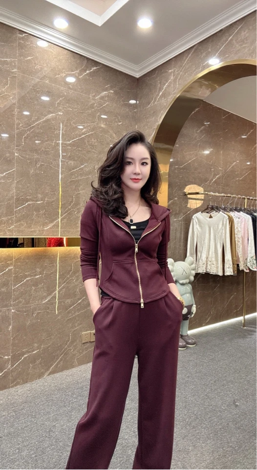 连帽修身气质显瘦两件套套装