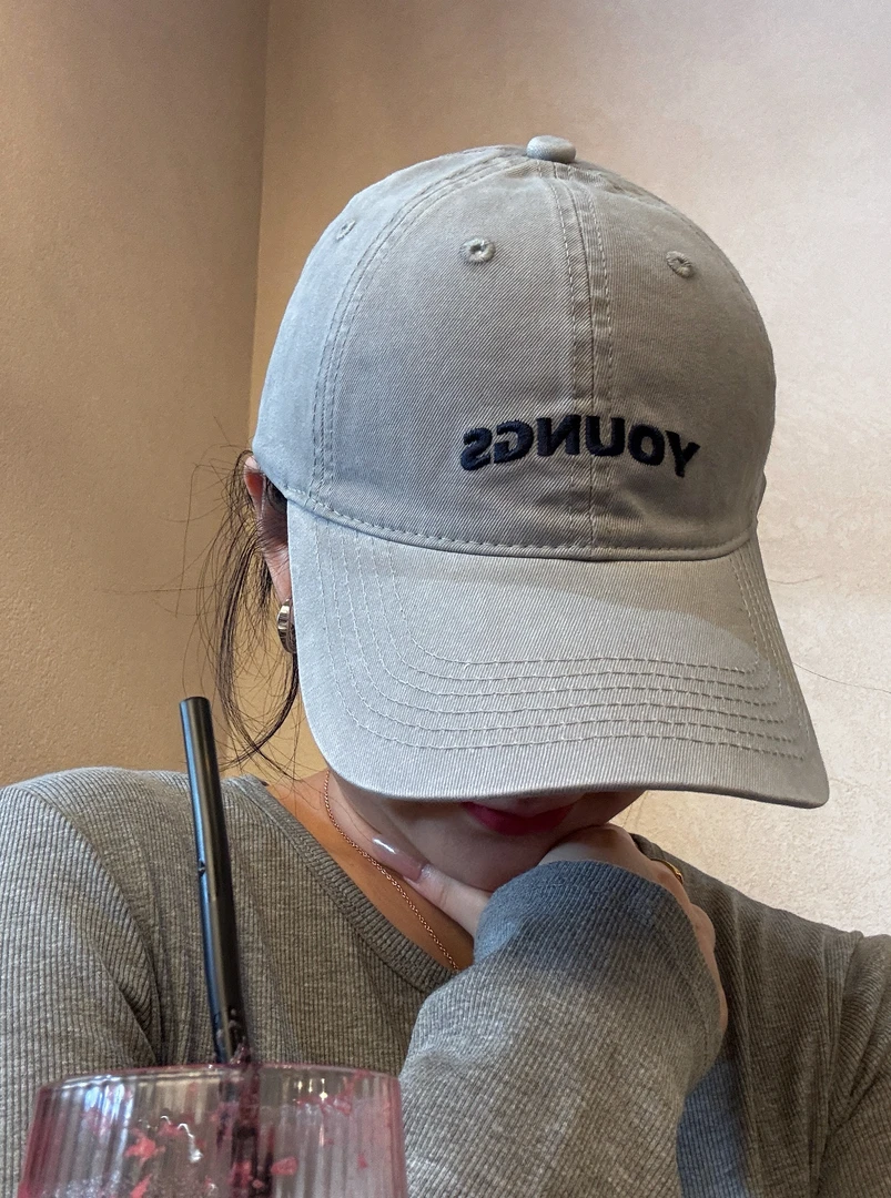 秋季软顶潮流刺绣【YOUNGS】时尚简约棒球帽百搭大头ins韩版鸭舌帽