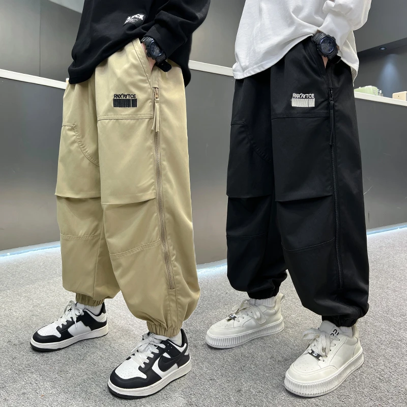 男童春季宽松工装裤2025中大童休闲韩版长裤儿童运动束脚裤春秋季