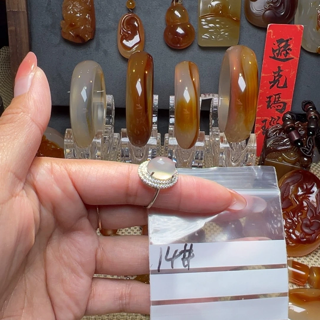 玛瑙/玉髓颈饰合金旯*14