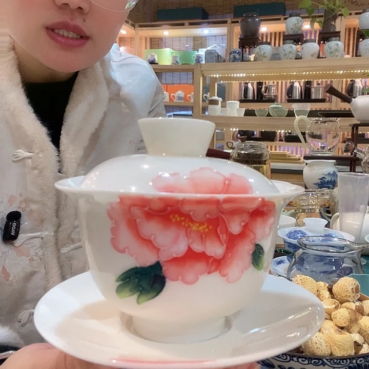 羊脂白瓷盖碗瓷器