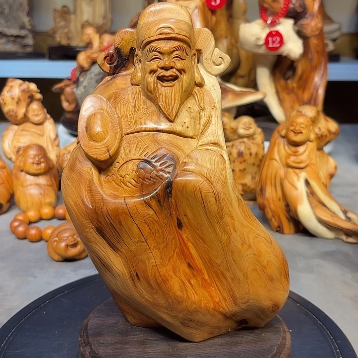 柏木太行崖柏财神爷