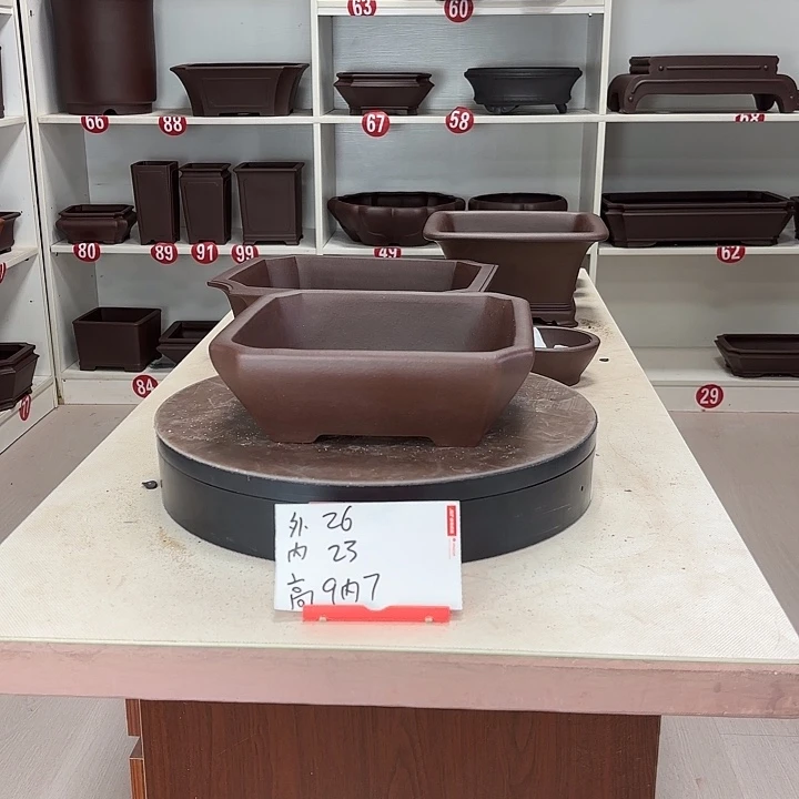 紫砂花盆切角小四方