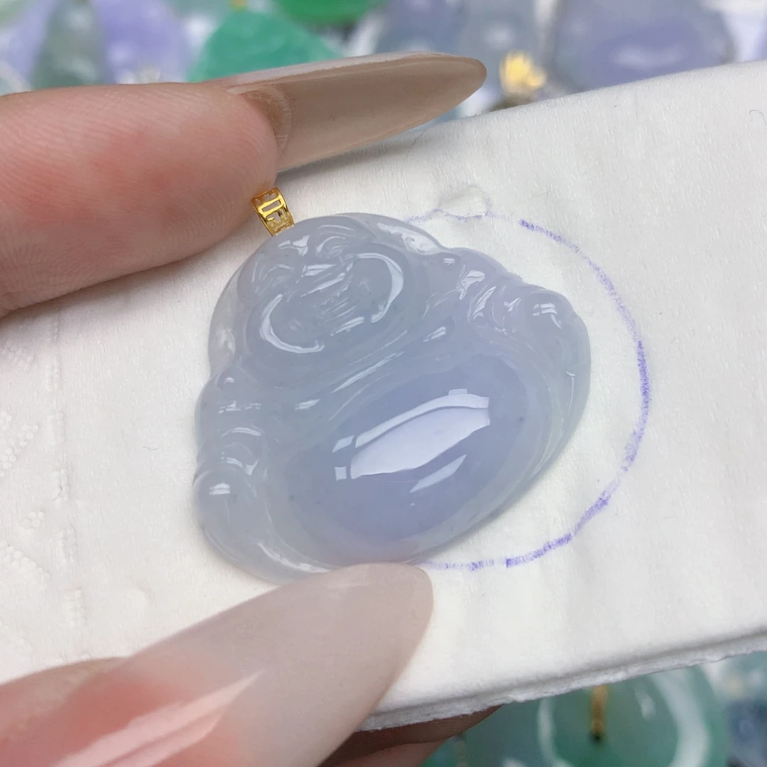 翡翠18K金镶嵌颈饰天然缅甸翡翠a货百元以上9元证书费自理