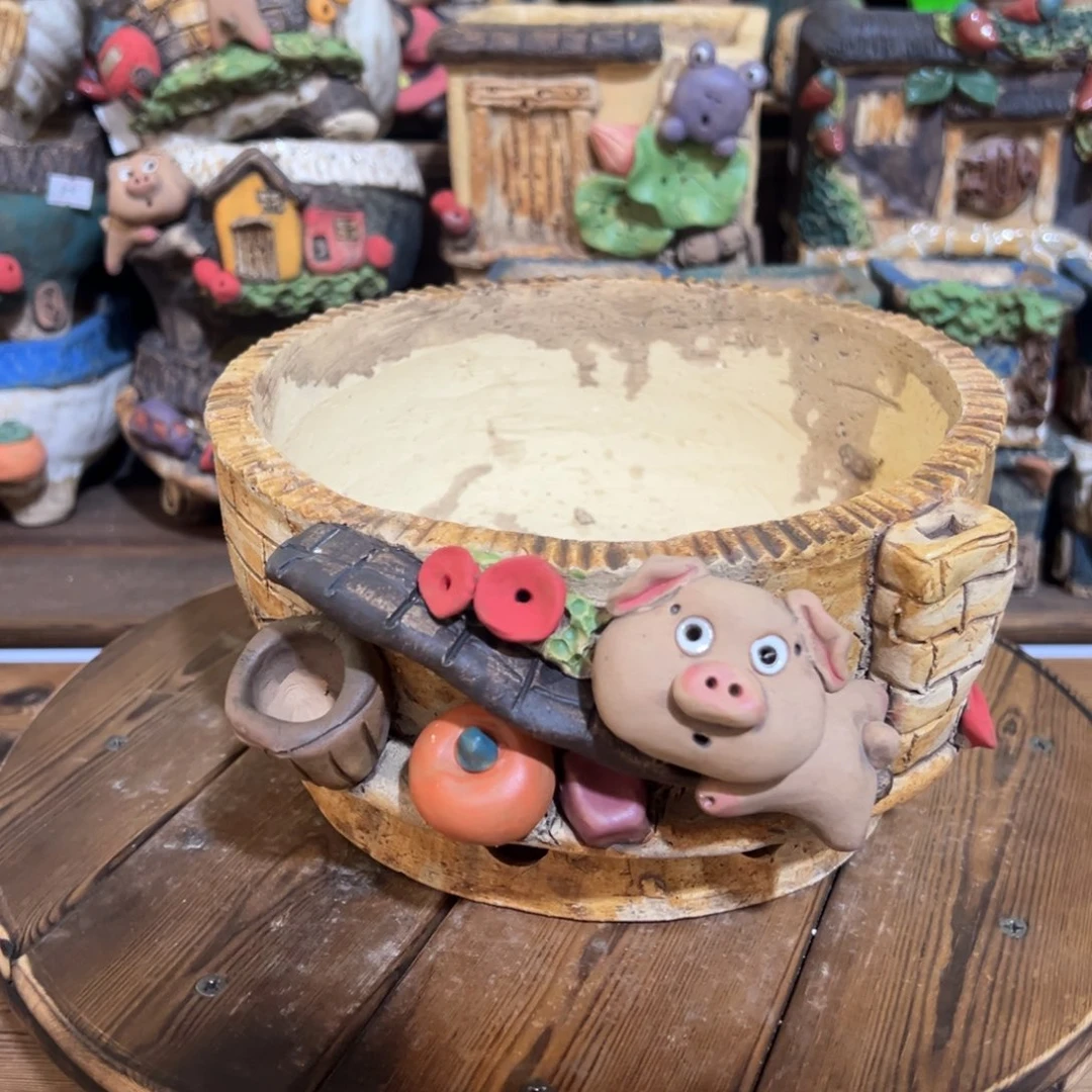 红陶嘻哈多肉花盆