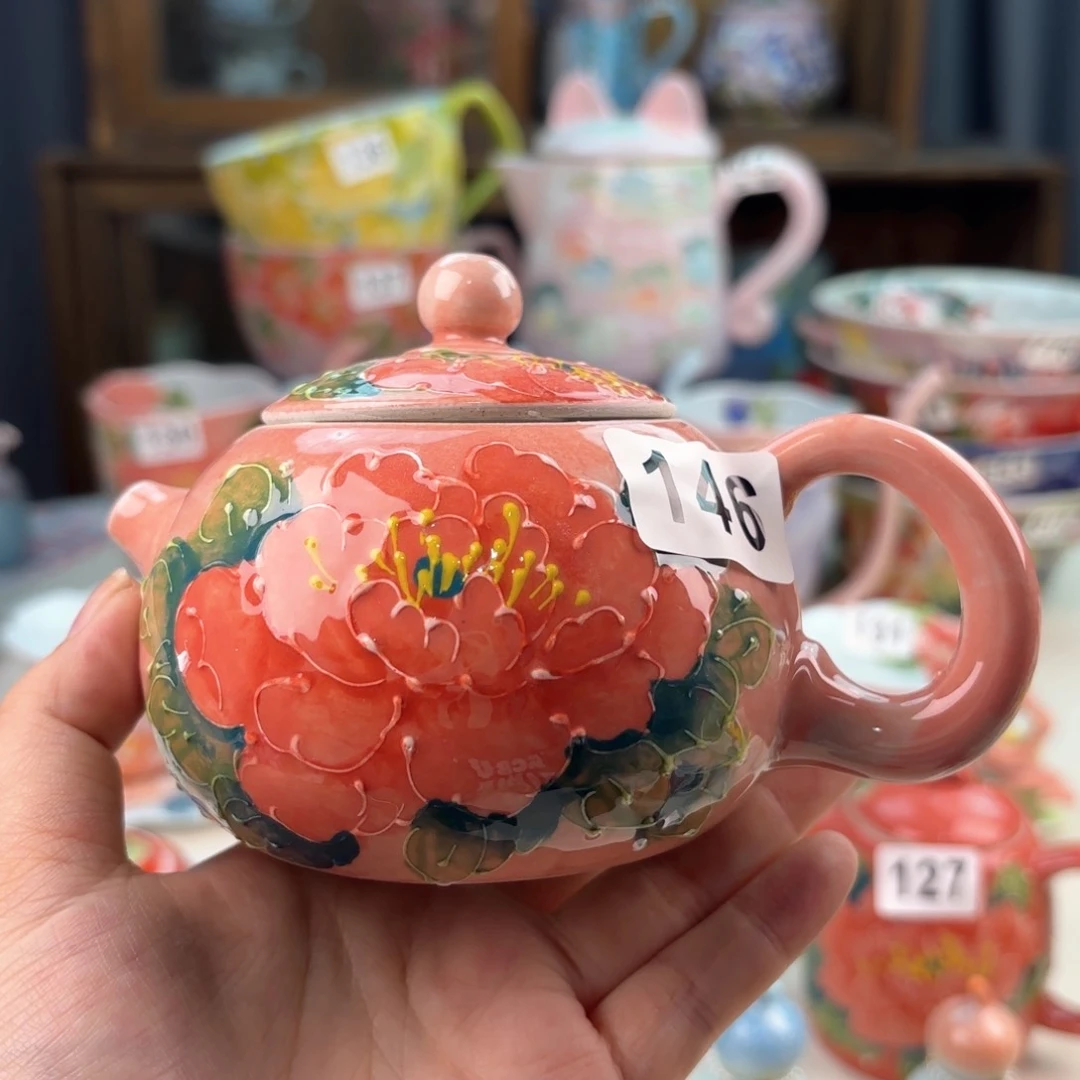 景德镇手绘高温釉下彩陶瓷茶具