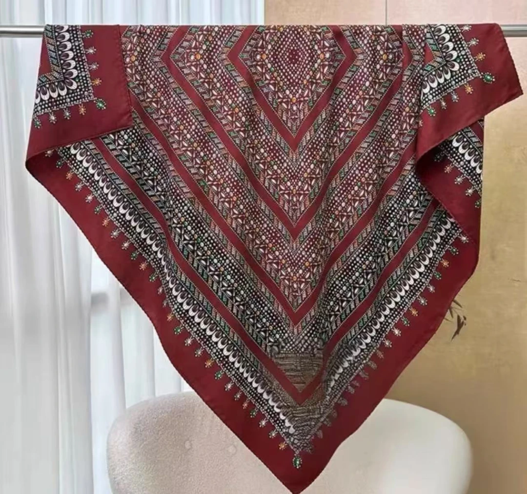 P11【丝路绮纹】时尚棉质单面85*85百搭舒适丝巾