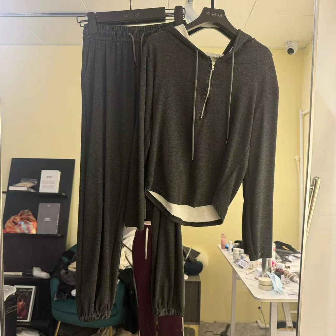 秋季新款休闲风INS风时尚高腰运动卫衣套装