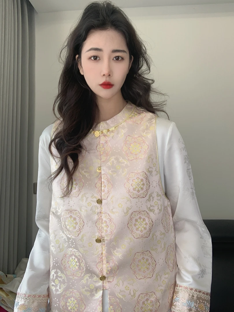 九月 新款新中式显瘦国风手工中式复古汉服马甲