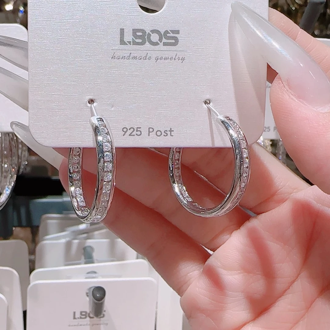 锆石铜合金925银耳环