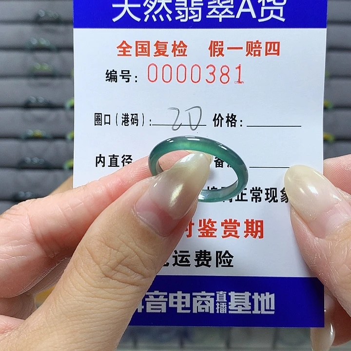 海***）翡翠未镶嵌戒圈0381