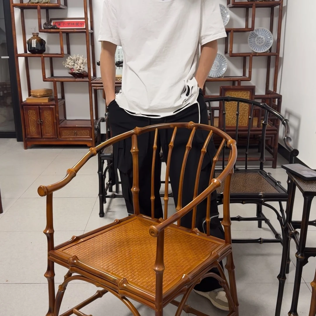 玛***歌棉竹筇竹原色圈椅