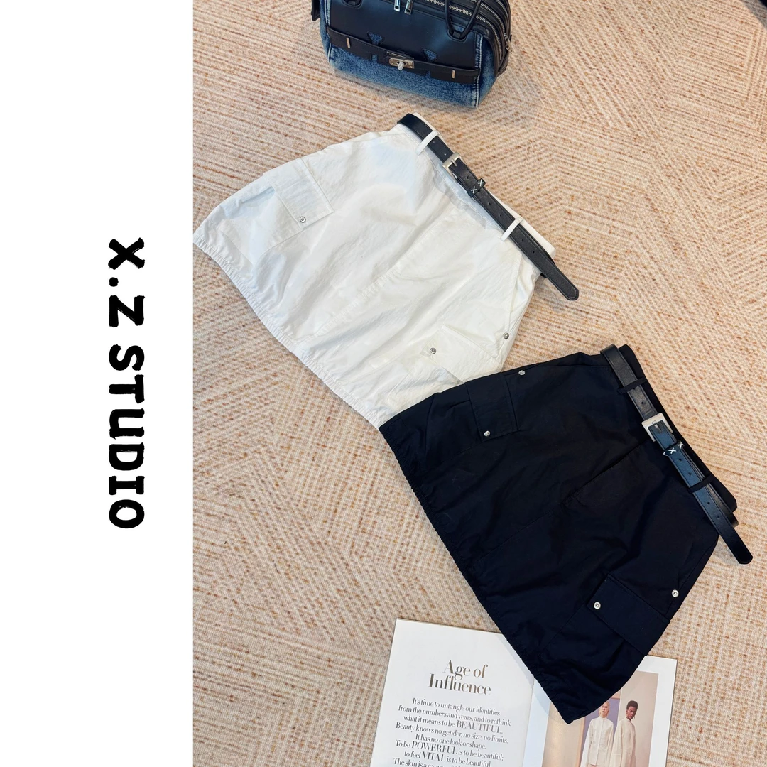 X.ZHEN【设计感口袋花苞工装裙】休闲百搭口袋短裙显瘦减龄款短裙