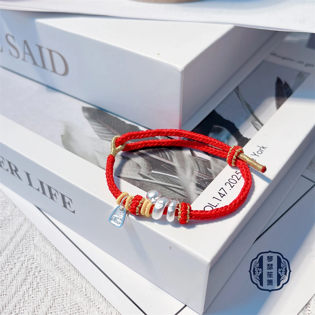 足银手链 足银卷卷蛇手链成人儿童本命年时尚