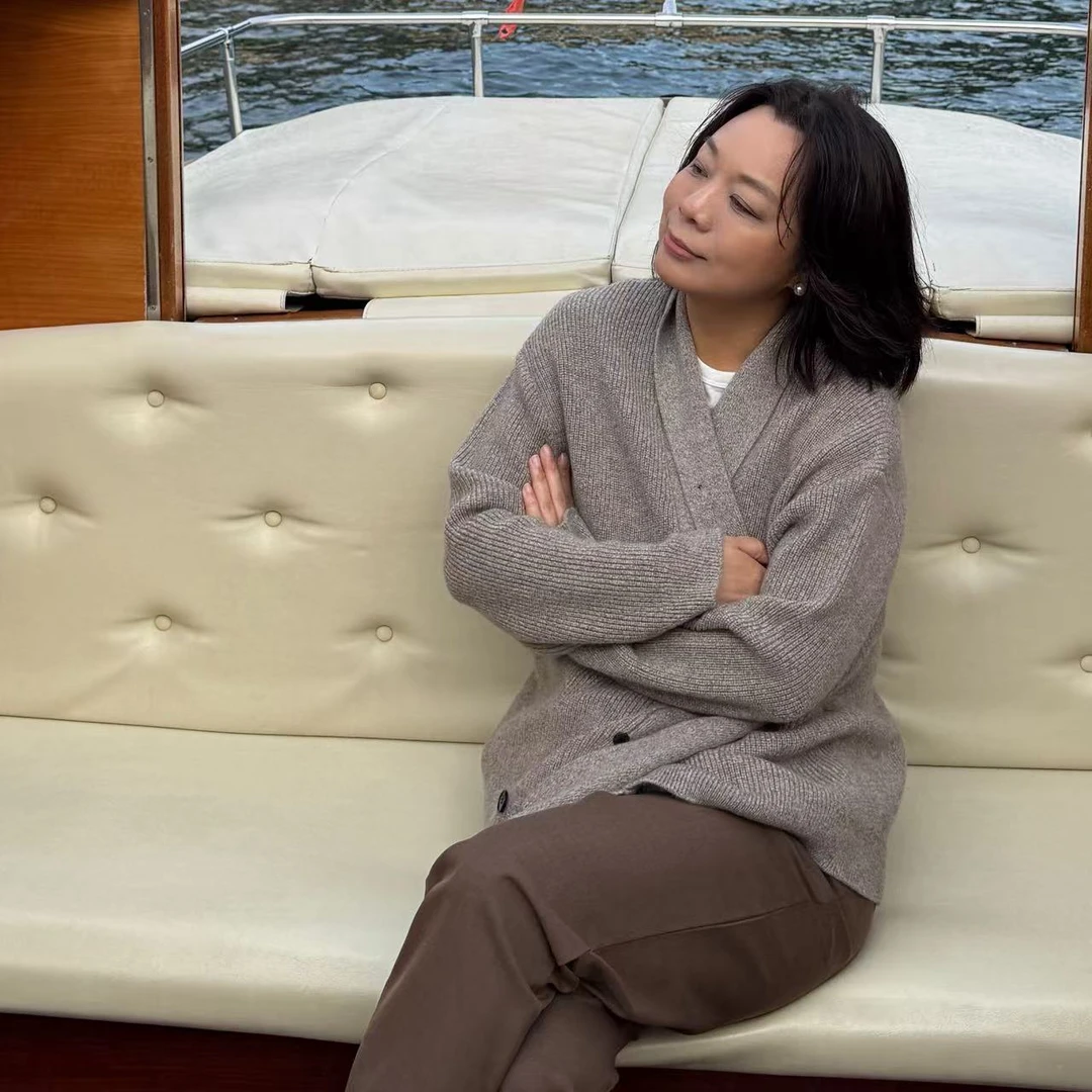 Ms.Qnn“暖绒时光”100山羊绒花纱设计感简约开衫外套 52C163 Q姐