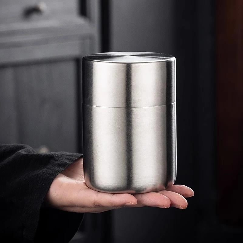 304不锈钢茶叶罐高档储物罐密封罐家用便携小号茶叶包装盒存茶罐