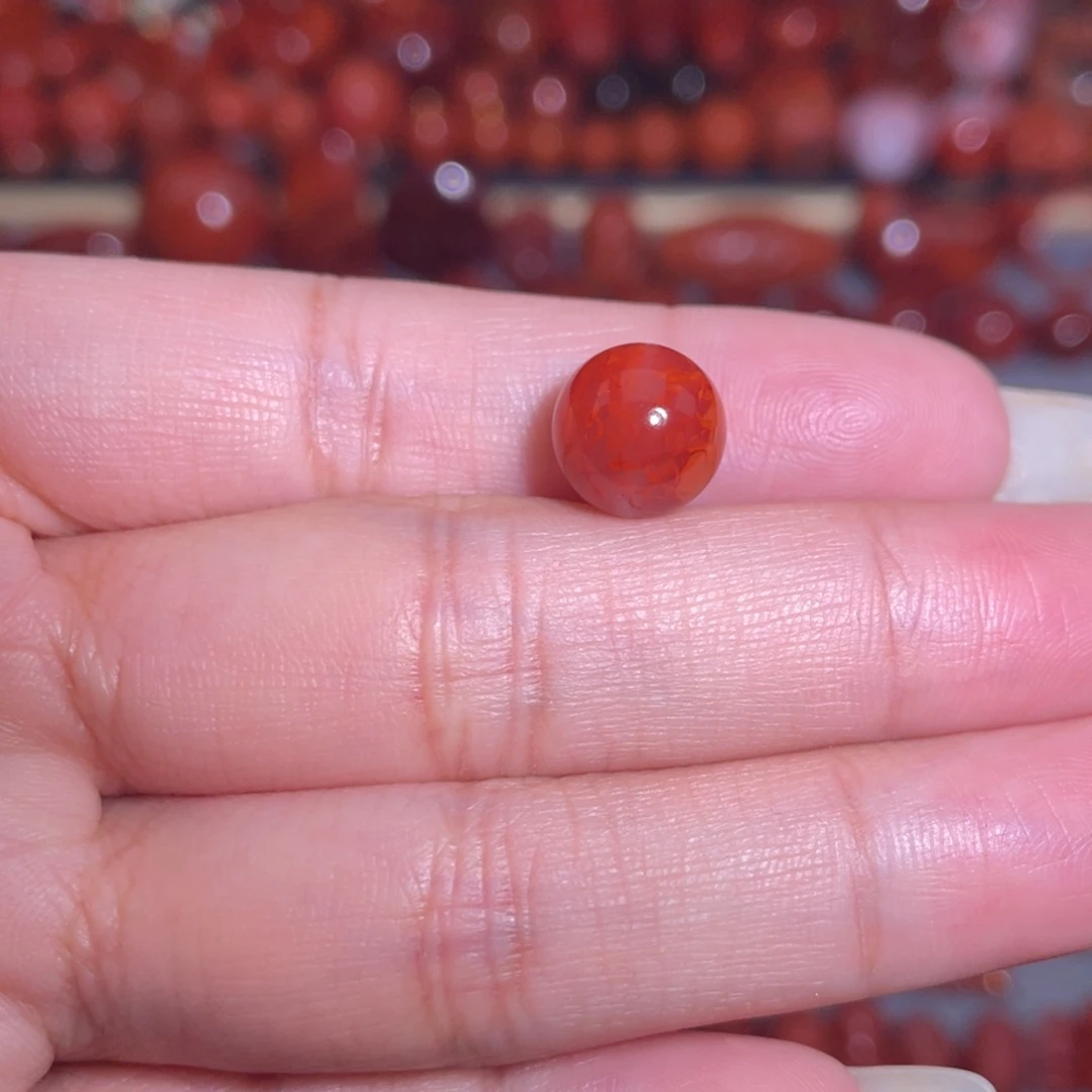 南红玛瑙未镶嵌瓦西火焰圆珠9.8mm