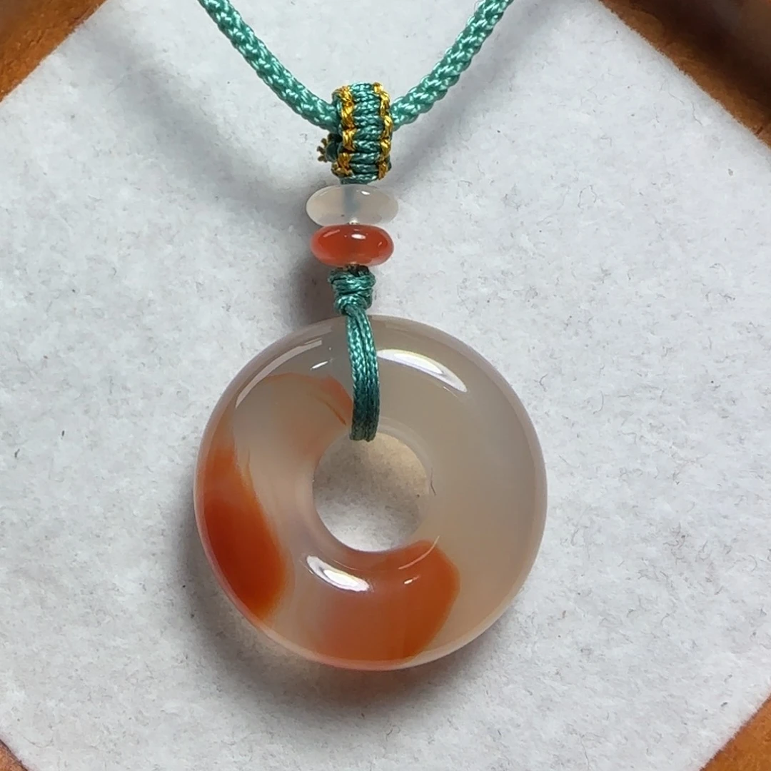 南红玛瑙冰飘平安扣吊坠未镶嵌