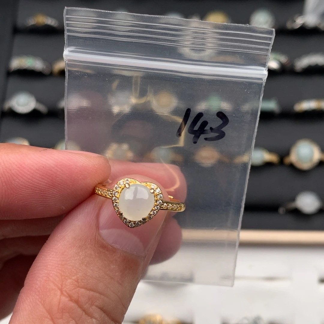 翡翠银S925镶嵌戒圈143