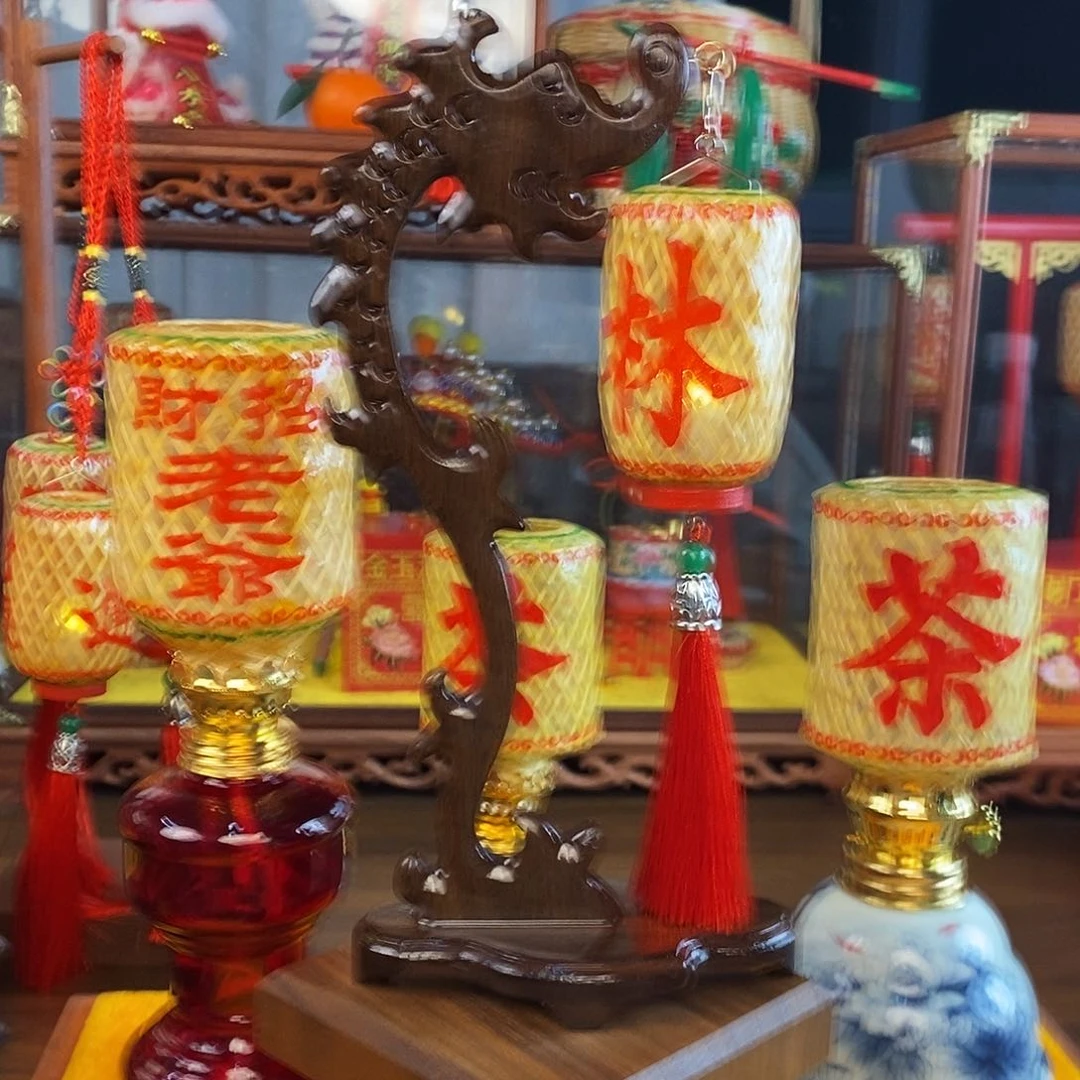 粗***设花梨木类林姓龙头灯手工花喜家